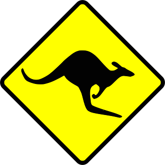 Kangaroo Road Sign Warning PNG image