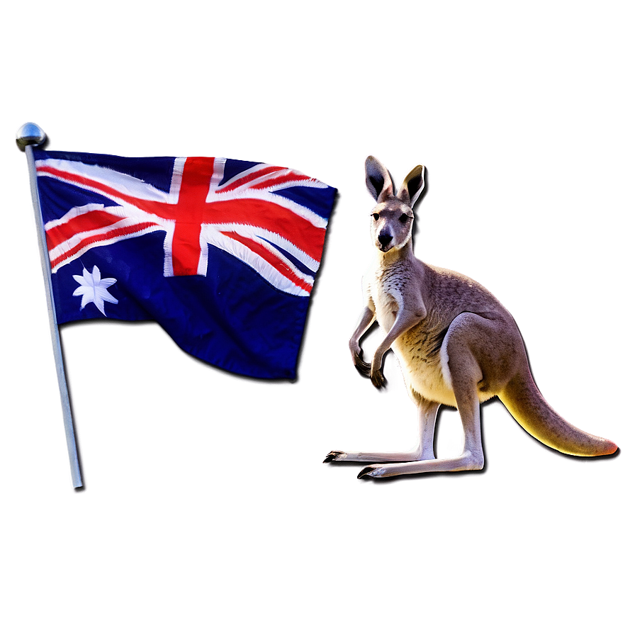 Kangaroo With Australian Flag Png 34 PNG image