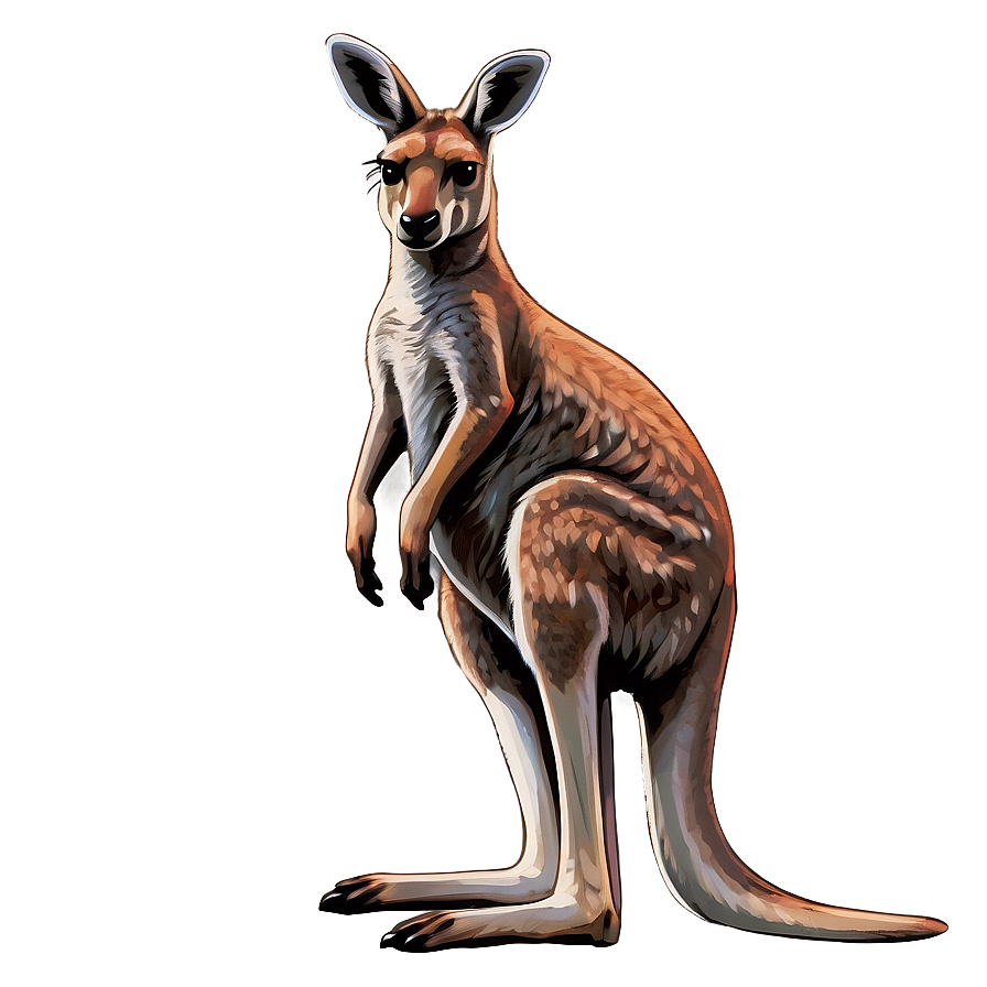 Kangaroo With Baby In Pouch Png 05212024 PNG image