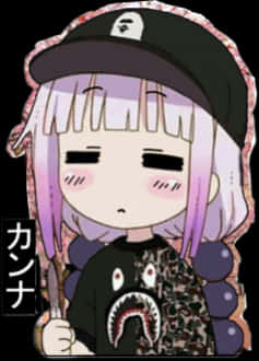 Kanna_ Camouflage_ Cap_ Anime_ Character PNG image