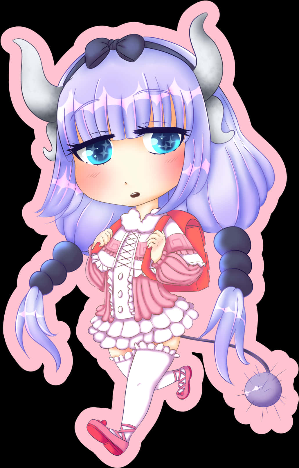 Kanna Kamui Anime Character Illustration PNG image