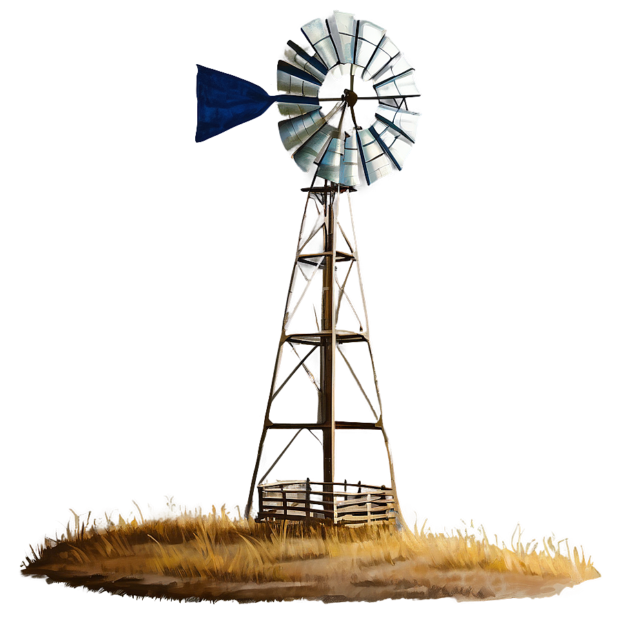 Kansas Rural Landscape Windmill Png 06202024 PNG image