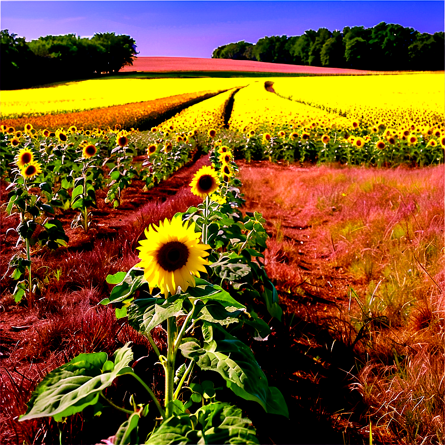 Kansas Sunflower Field Png Rkd PNG image