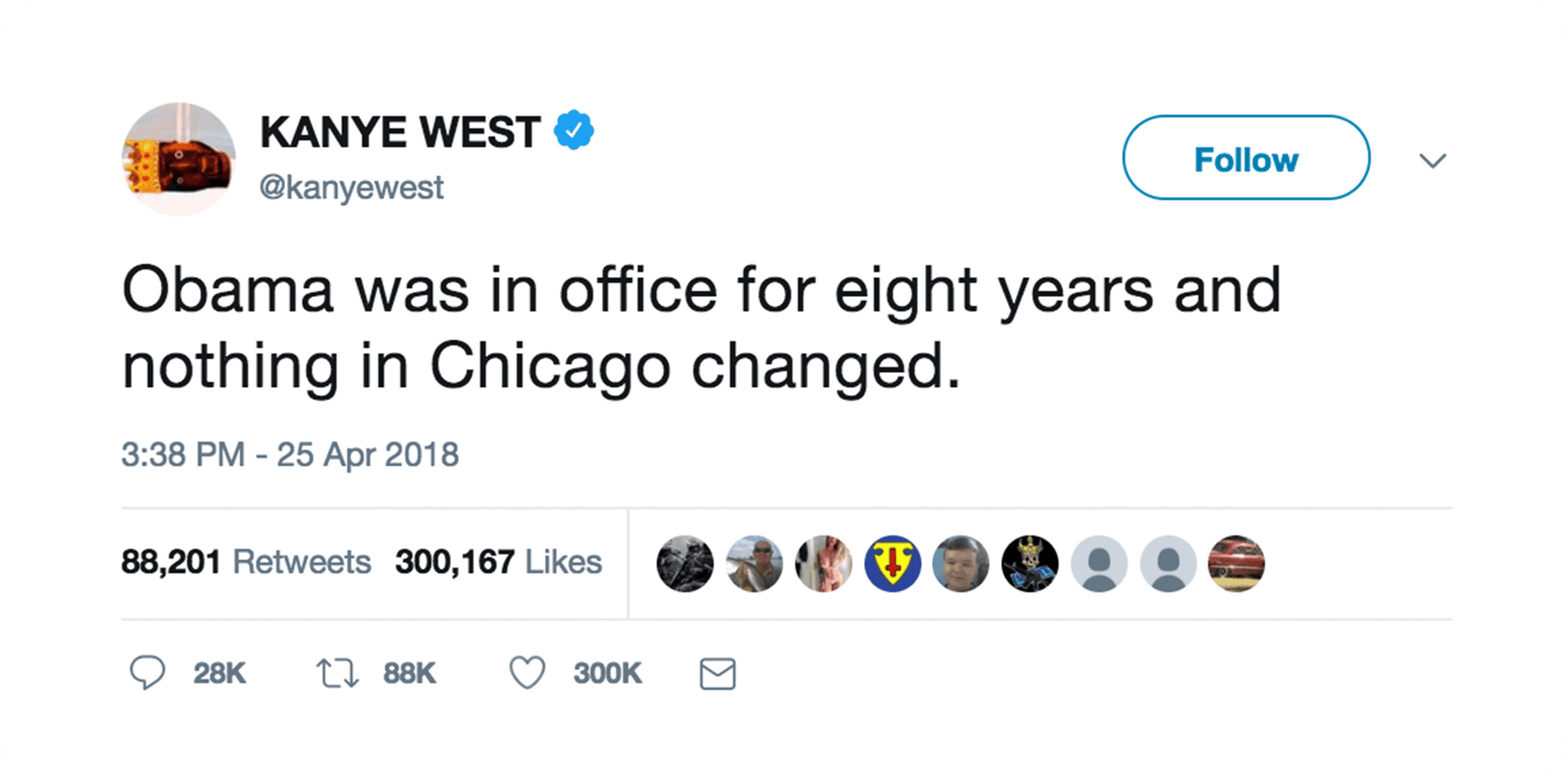 Kanye West Tweet Obama Chicago Comment PNG image