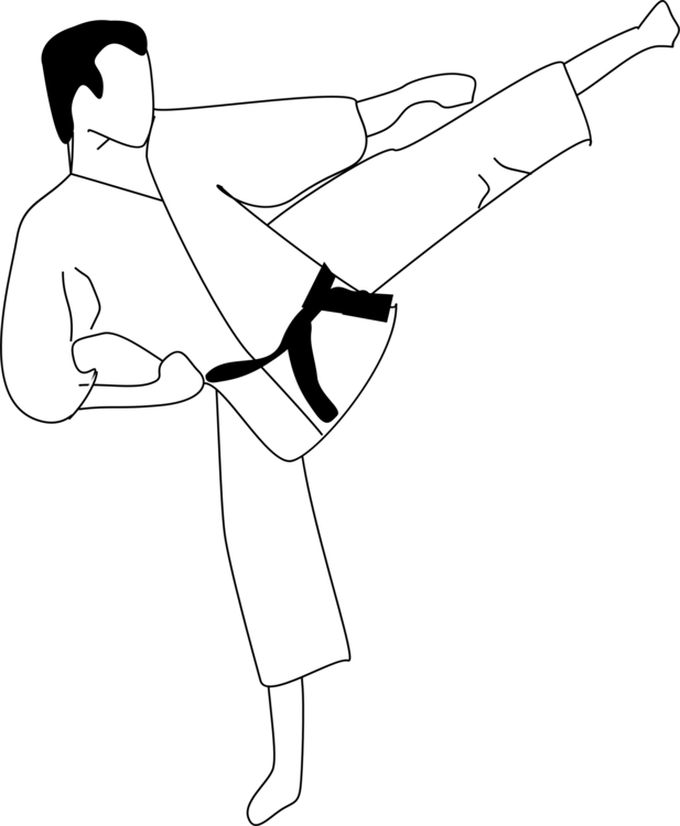Karate Kick Coloring Page PNG image