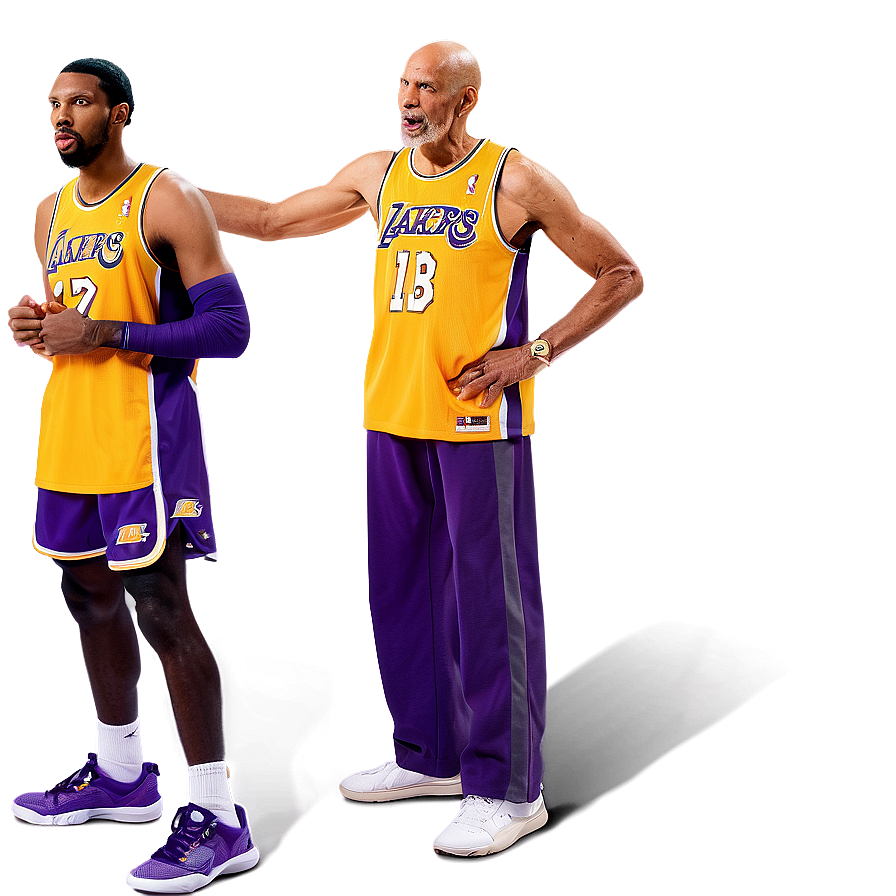 Kareem Abdul-jabbar Coaching Lakers Png Fne97 PNG image