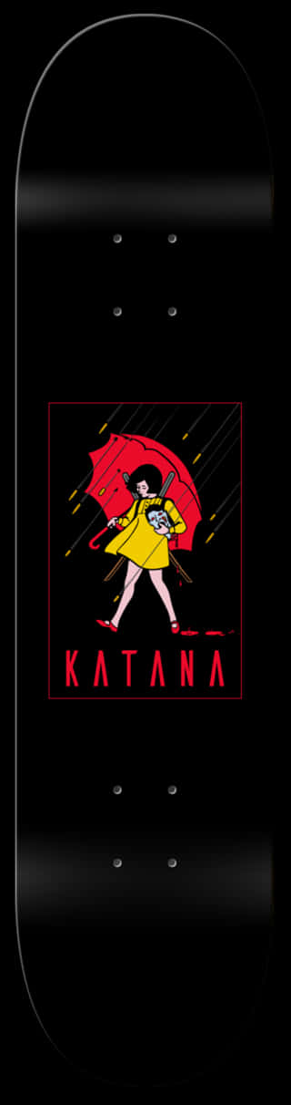 Katana Skateboard Deck Design PNG image