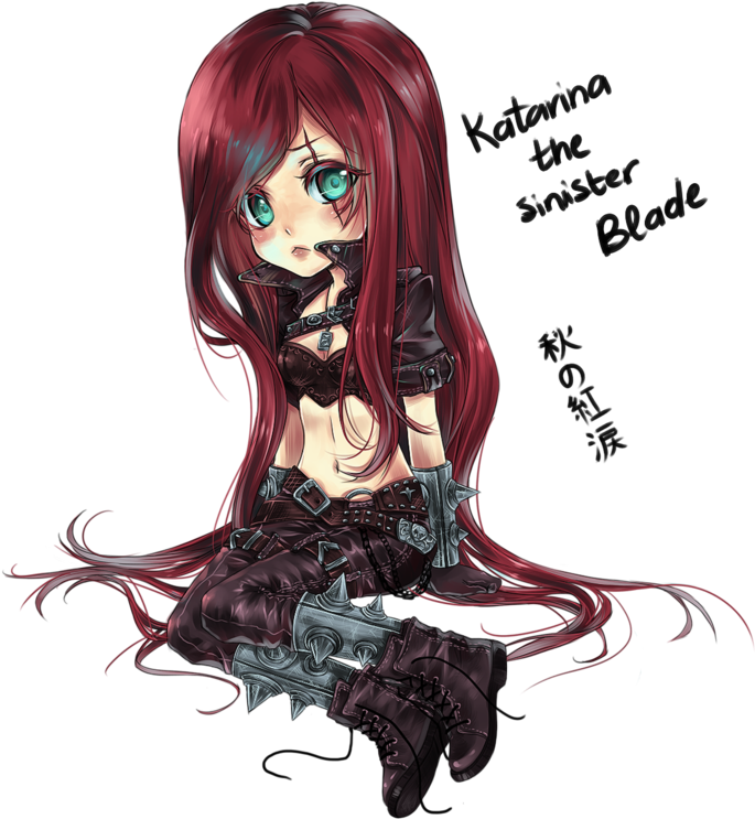 Katarina The Sinister Blade Anime Style PNG image