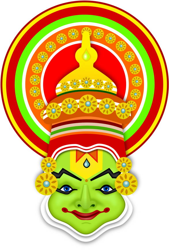 Kathakali Dancer Artwork Onam Festival PNG image