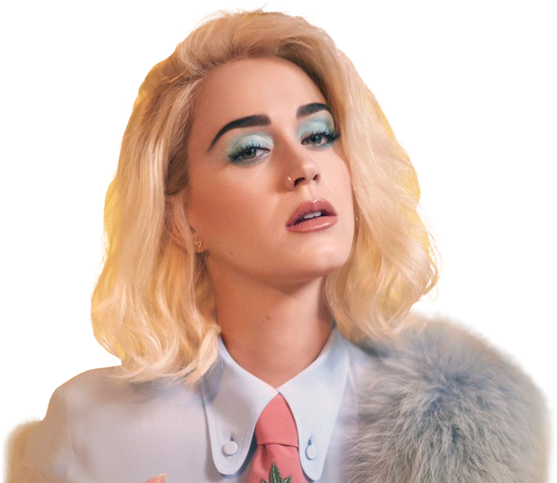 Katy Perry Blonde Hair Blue Eyeshadow PNG image