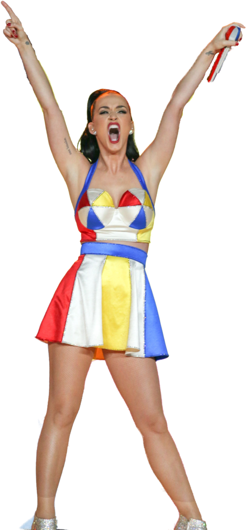 Katy Perry Celebratory Pose PNG image