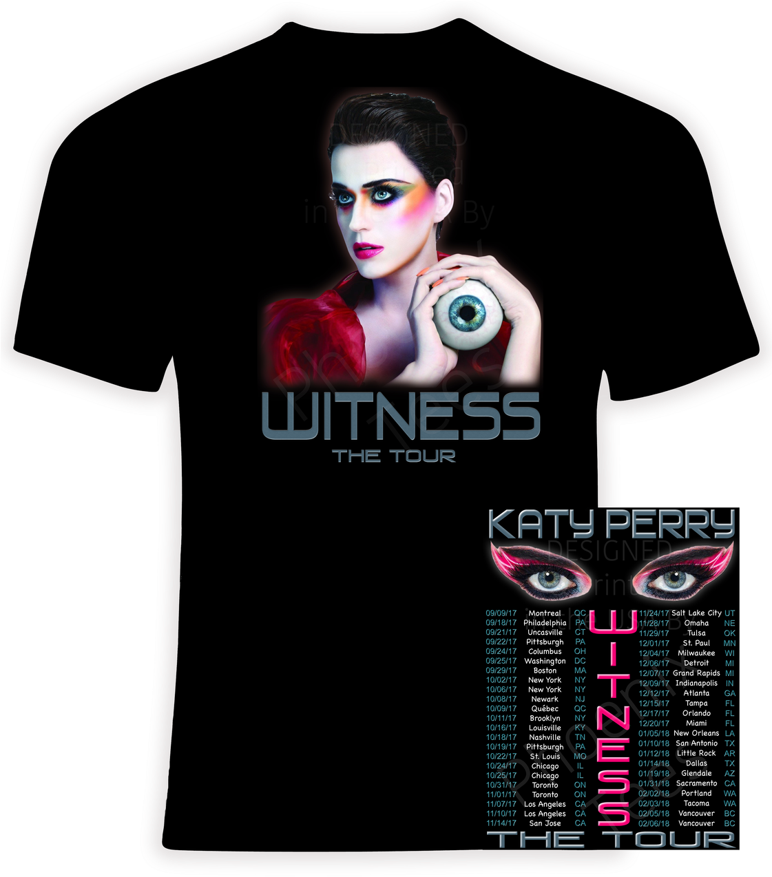 Katy Perry Witness Tour T Shirt Design PNG image