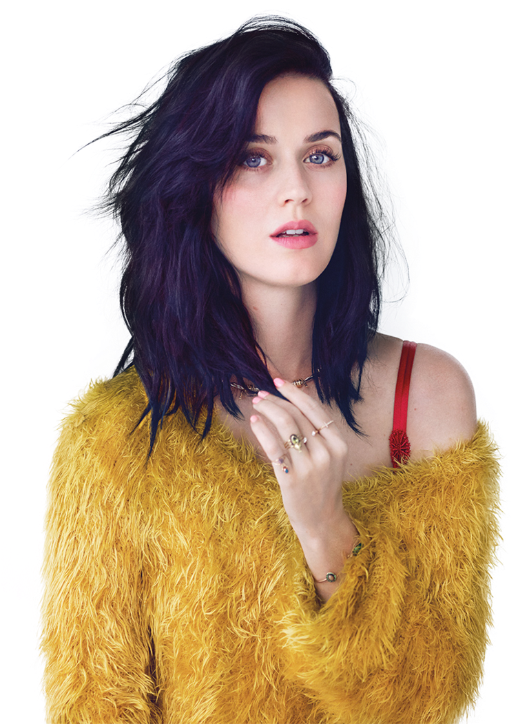 Katy Perry Yellow Fuzzy Sweater PNG image