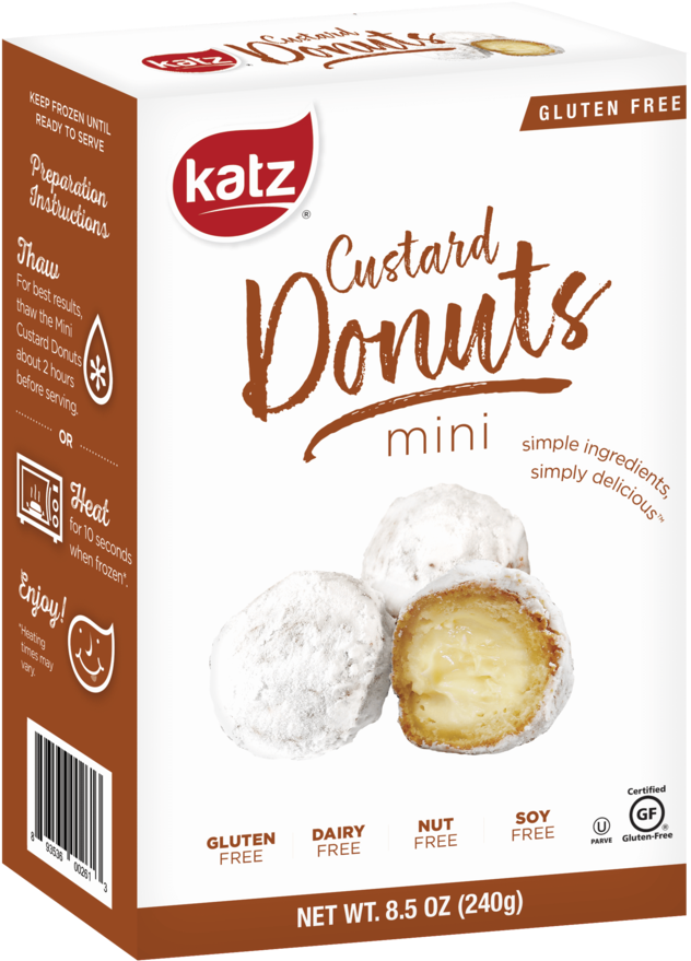 Katz Gluten Free Custard Mini Donuts Box PNG image