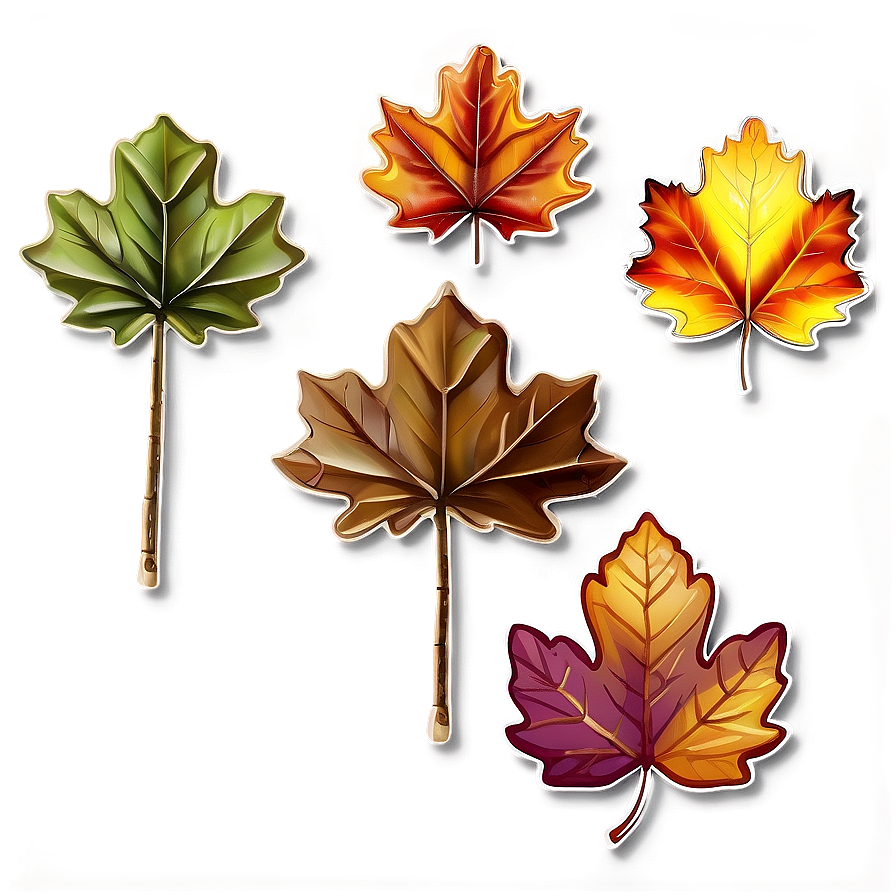 Kawaii Autumn Leaves Png 05062024 PNG image