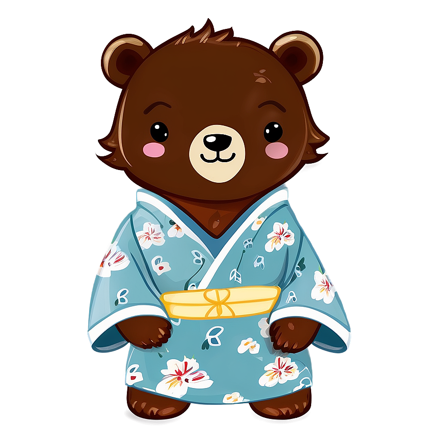 Kawaii Bear In Kimono Png Bea PNG image