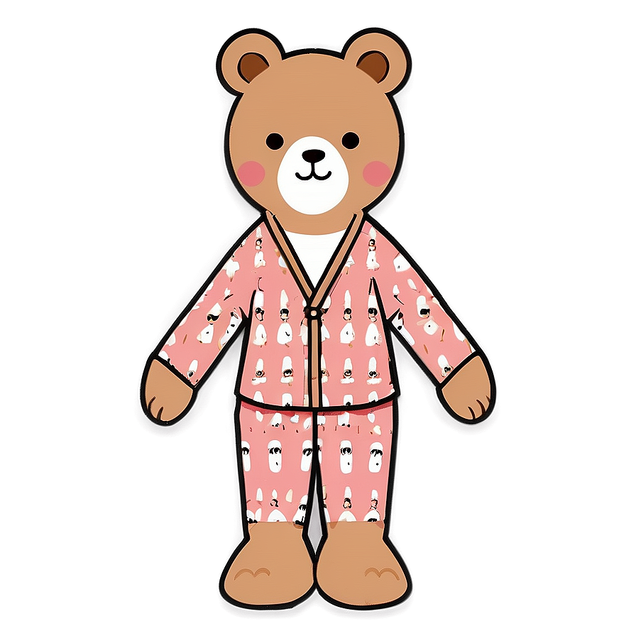 Kawaii Bear In Pajamas Png 5 PNG image