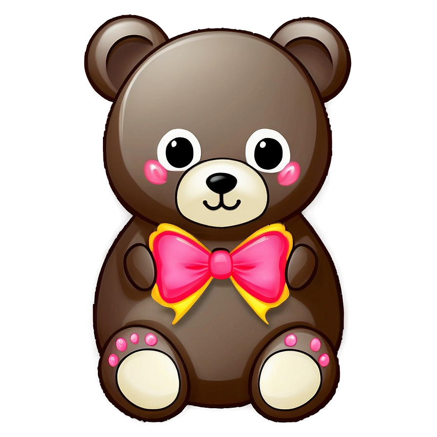 Kawaii Bear With Bow Png Rfg PNG image