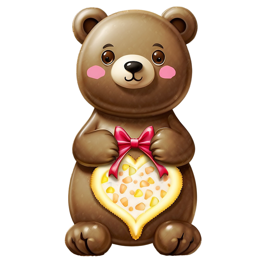 Kawaii Bear With Candy Png Kft PNG image