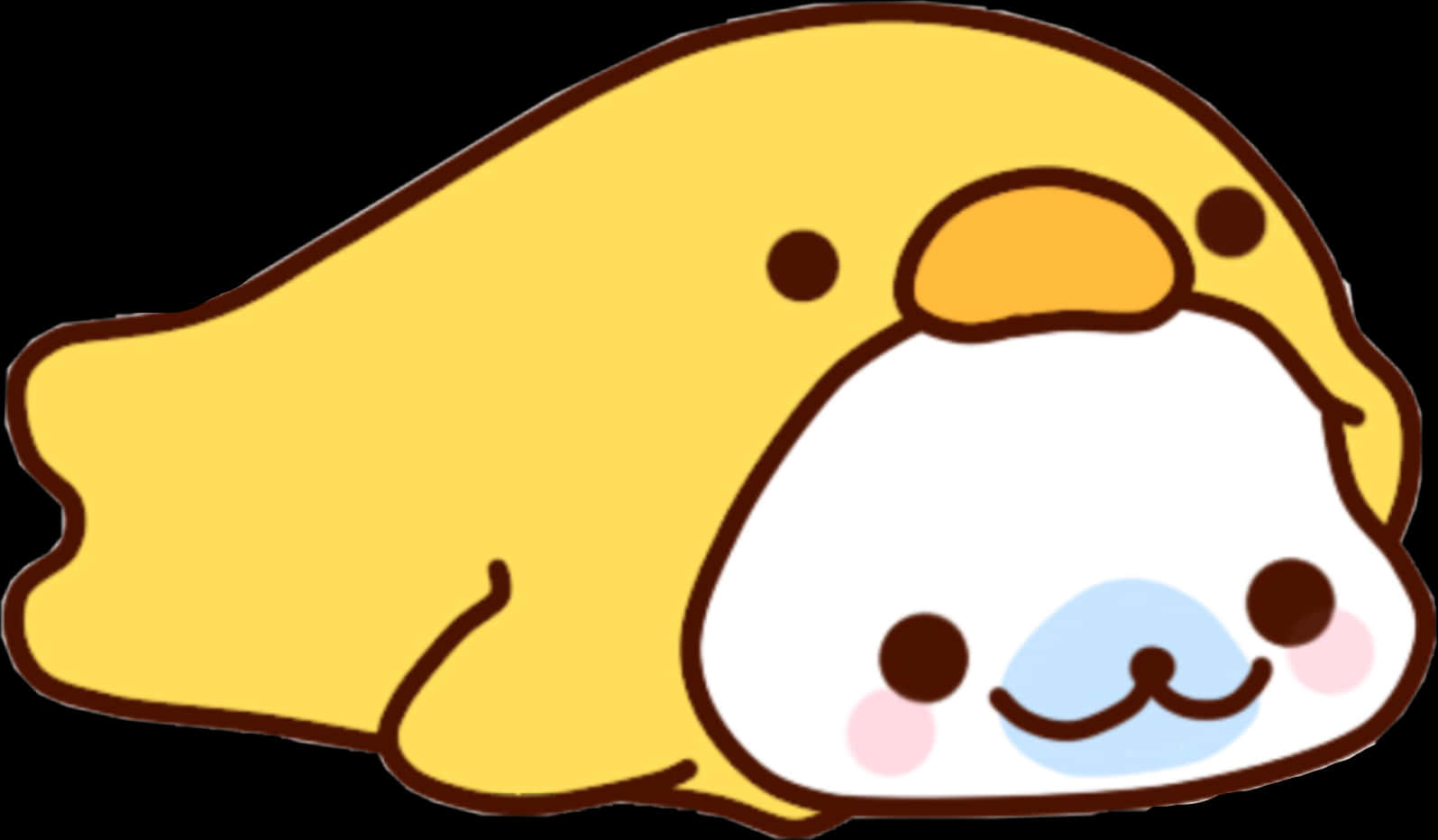 Kawaii Cartoon Seal Lying Down.png PNG image