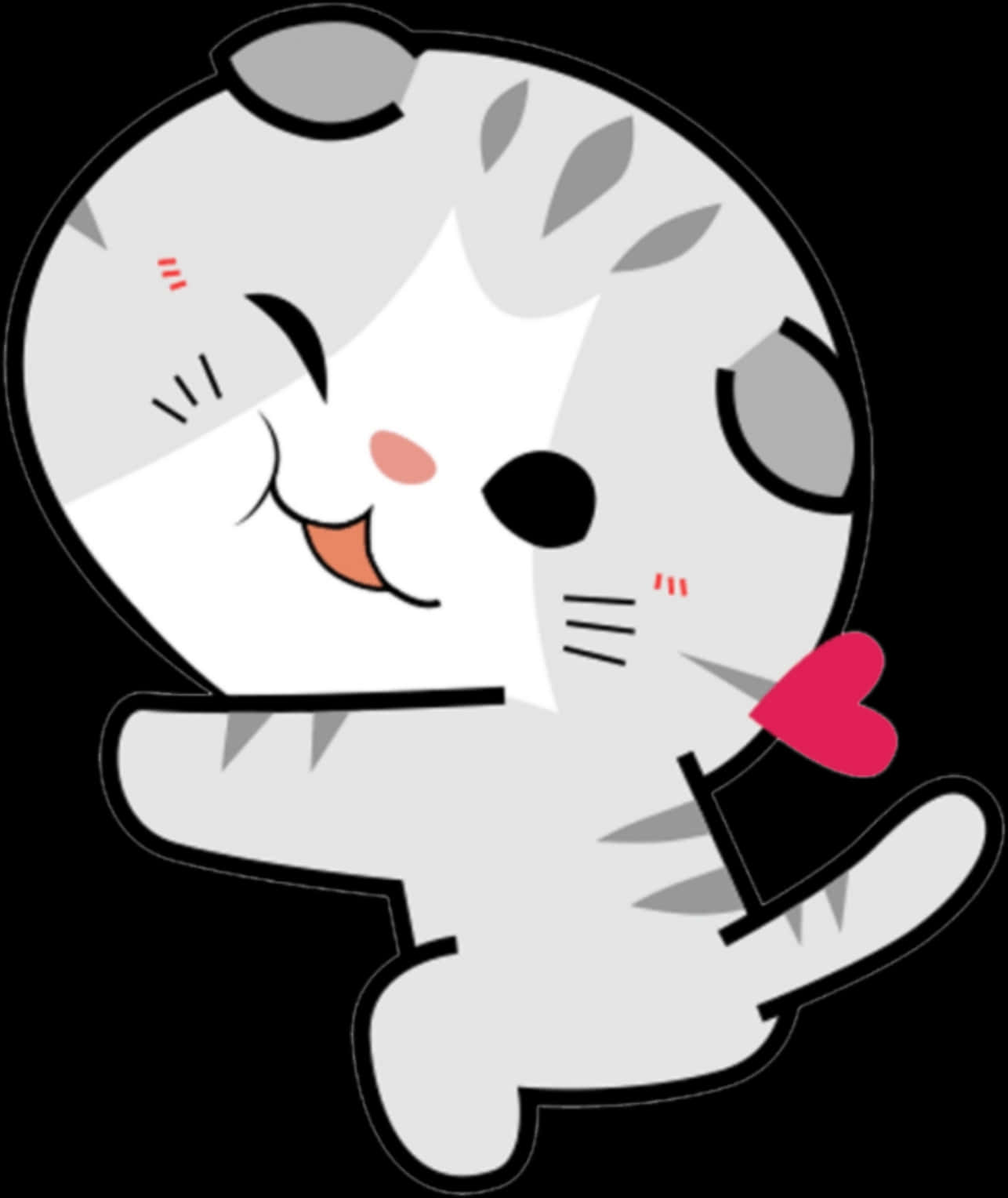 Kawaii Cat Cartoon Character PNG image