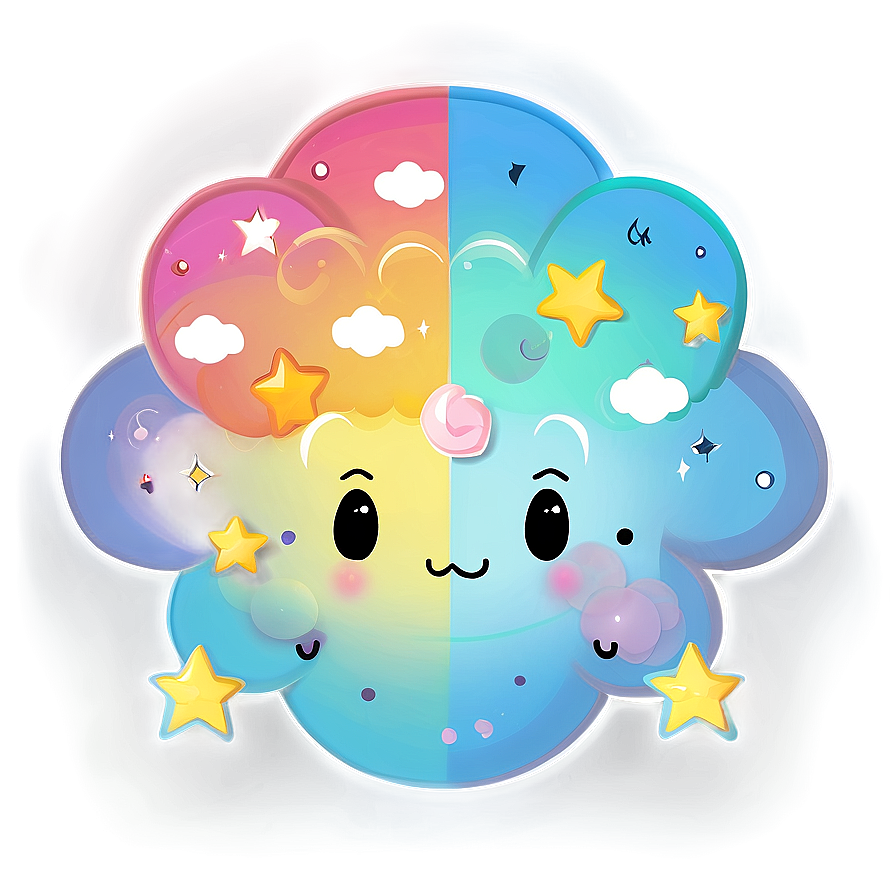 Kawaii Clouds And Stars Png Ilg7 PNG image