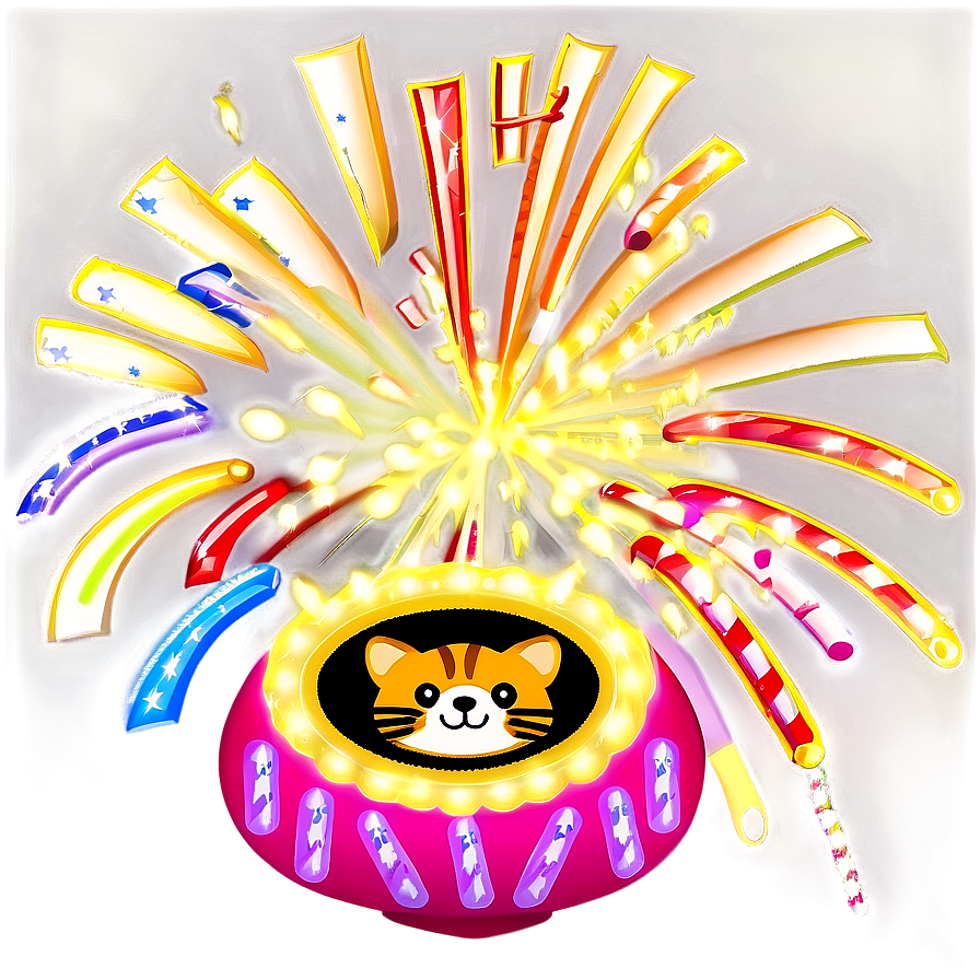 Kawaii Fireworks Display Png 05062024 PNG image