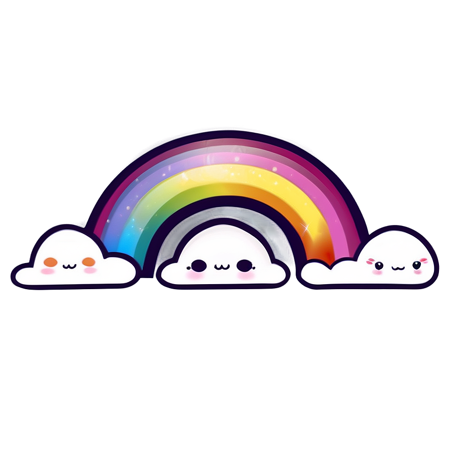 Kawaii Rainbow Design Png Sfb PNG image