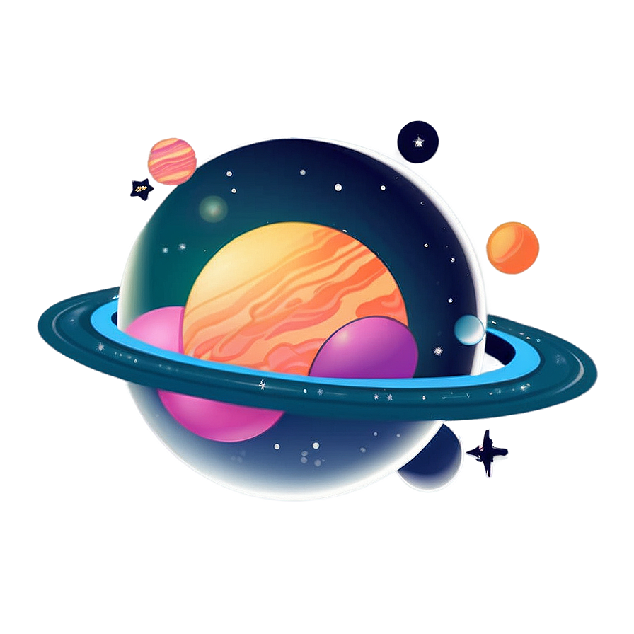 Kawaii Space Planets Png 16 PNG image