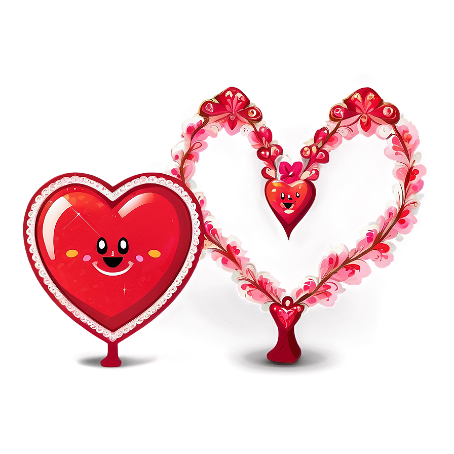 Kawaii Valentine Hearts Png 7 PNG image