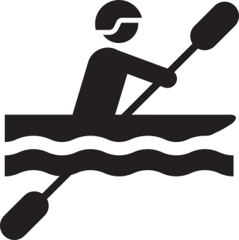 Kayaking Silhouette Icon PNG image