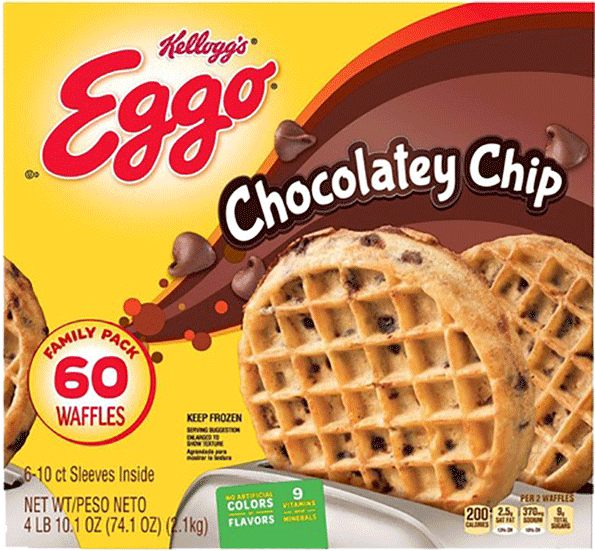 Kelloggs Eggo Chocolatey Chip Waffles Packaging PNG image