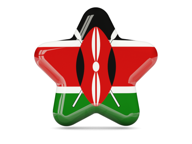 Kenya Flag Star Shape PNG image