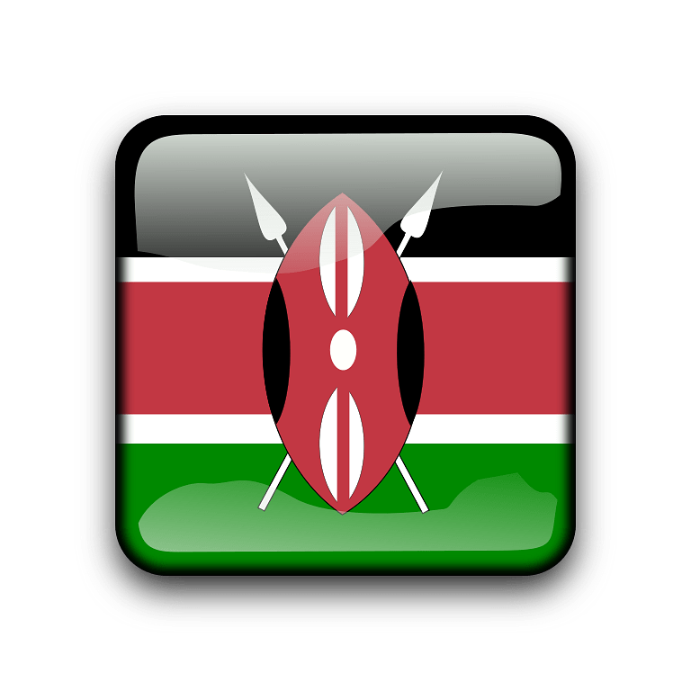 Kenyan Flag Button Graphic PNG image