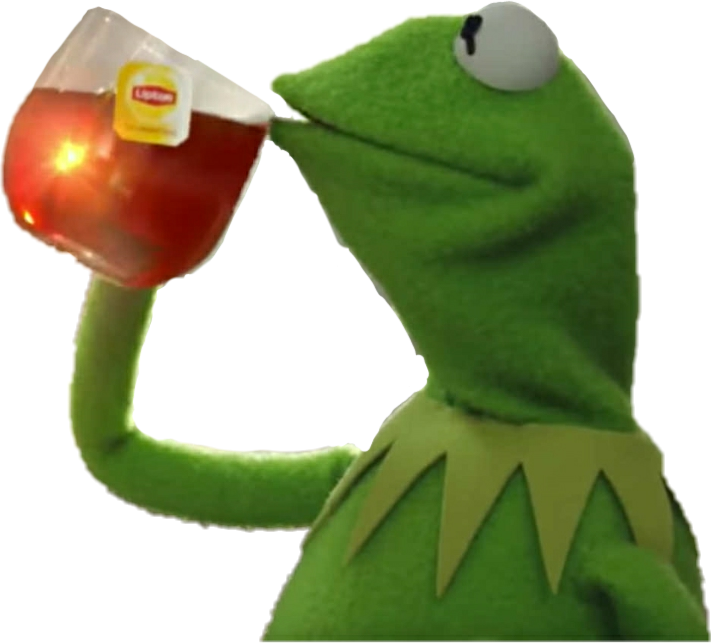 Kermit Sipping Tea Sticker PNG image