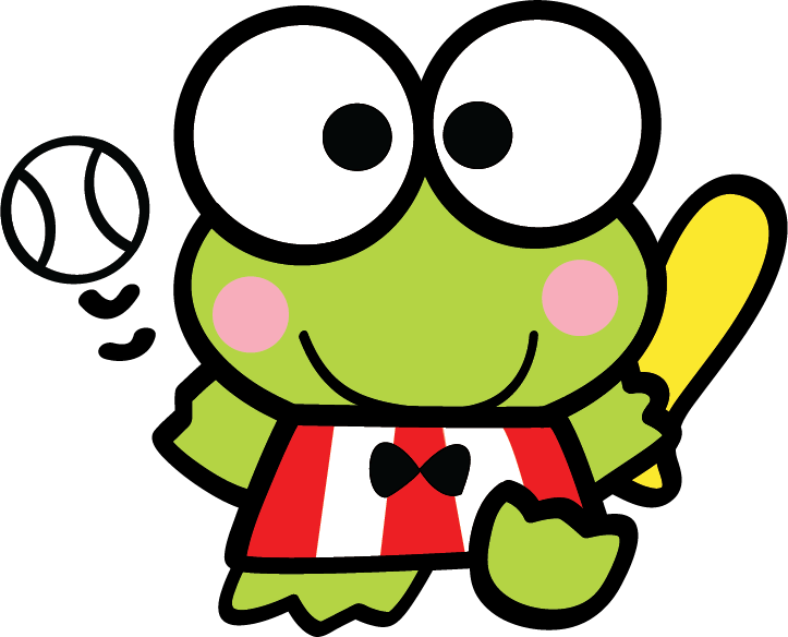 Keroppi Playing Baseball Cartoon PNG image