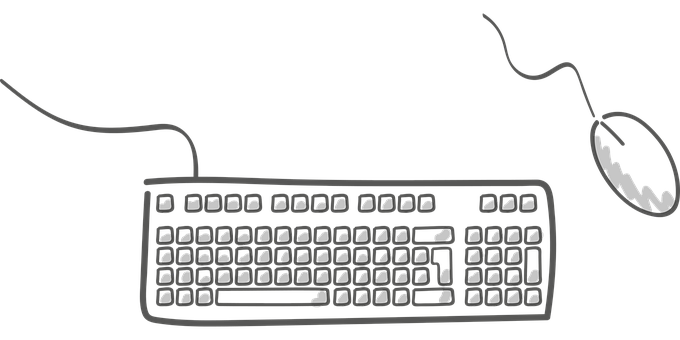 Keyboardand Mouse Silhouette PNG image