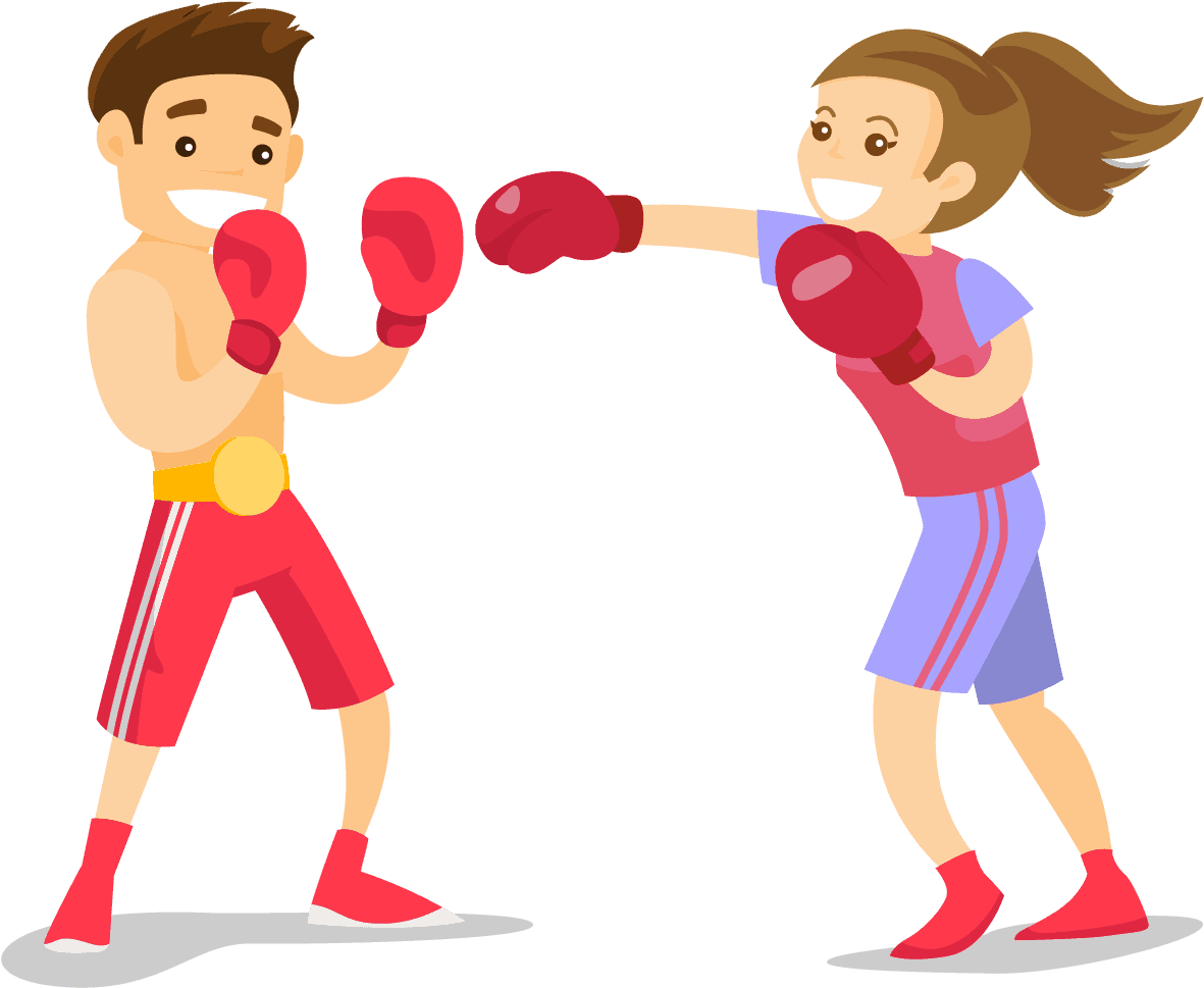 Kickboxing Training Cartoon PNG image