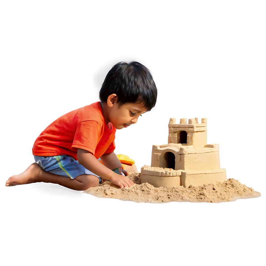 Kid Building Sandcastle Png 80 PNG image