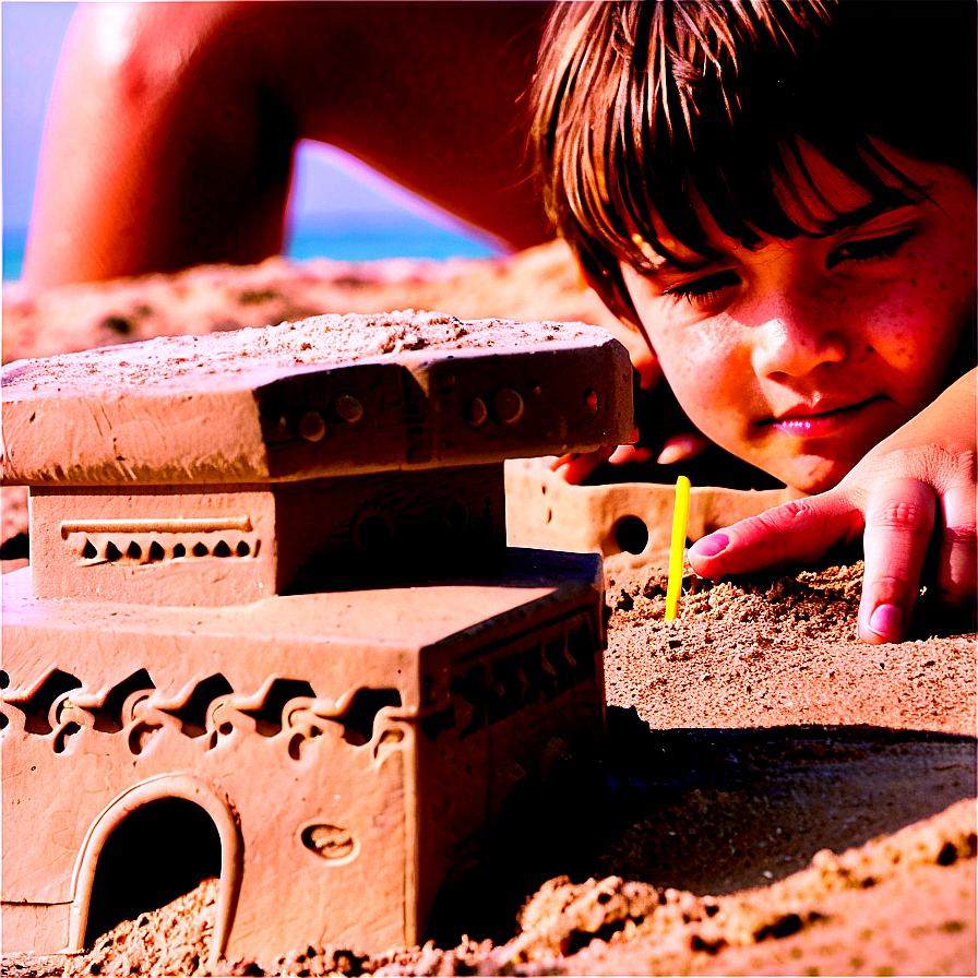 Kid Building Sandcastle Png Gqn75 PNG image