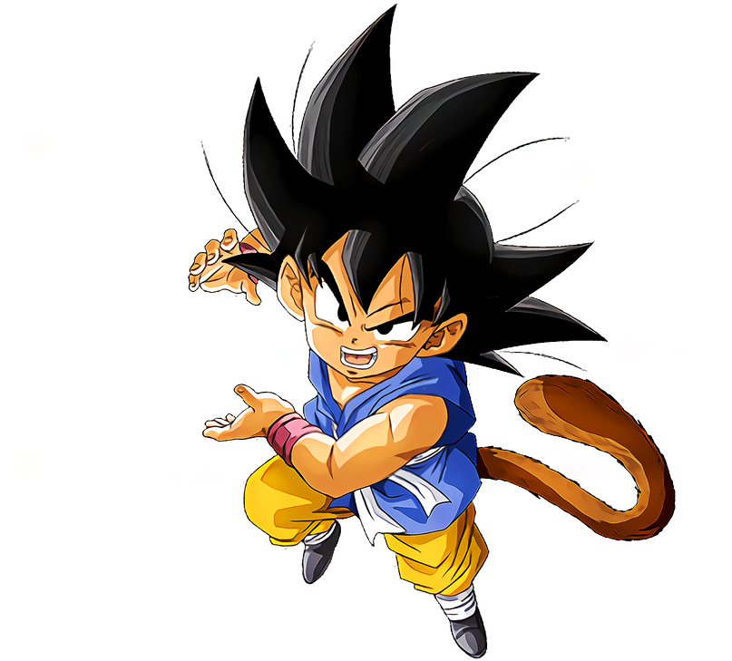 Kid Goku Action Pose PNG image