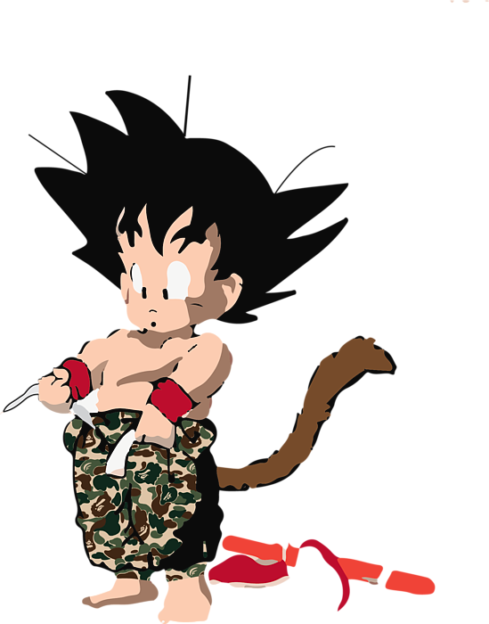 Kid Goku Camouflage Shorts Tail PNG image