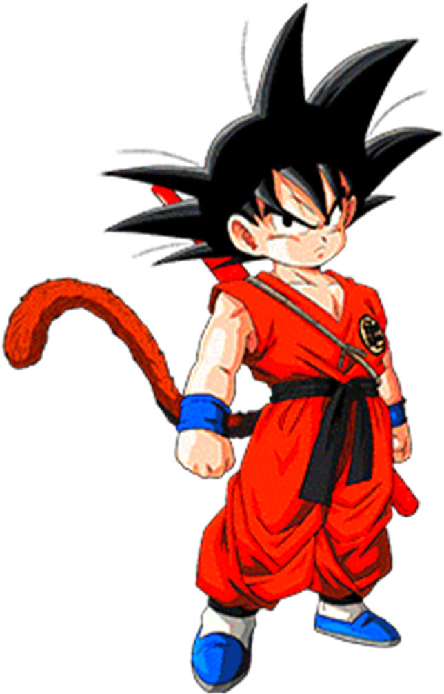 Kid Goku Classic Pose PNG image