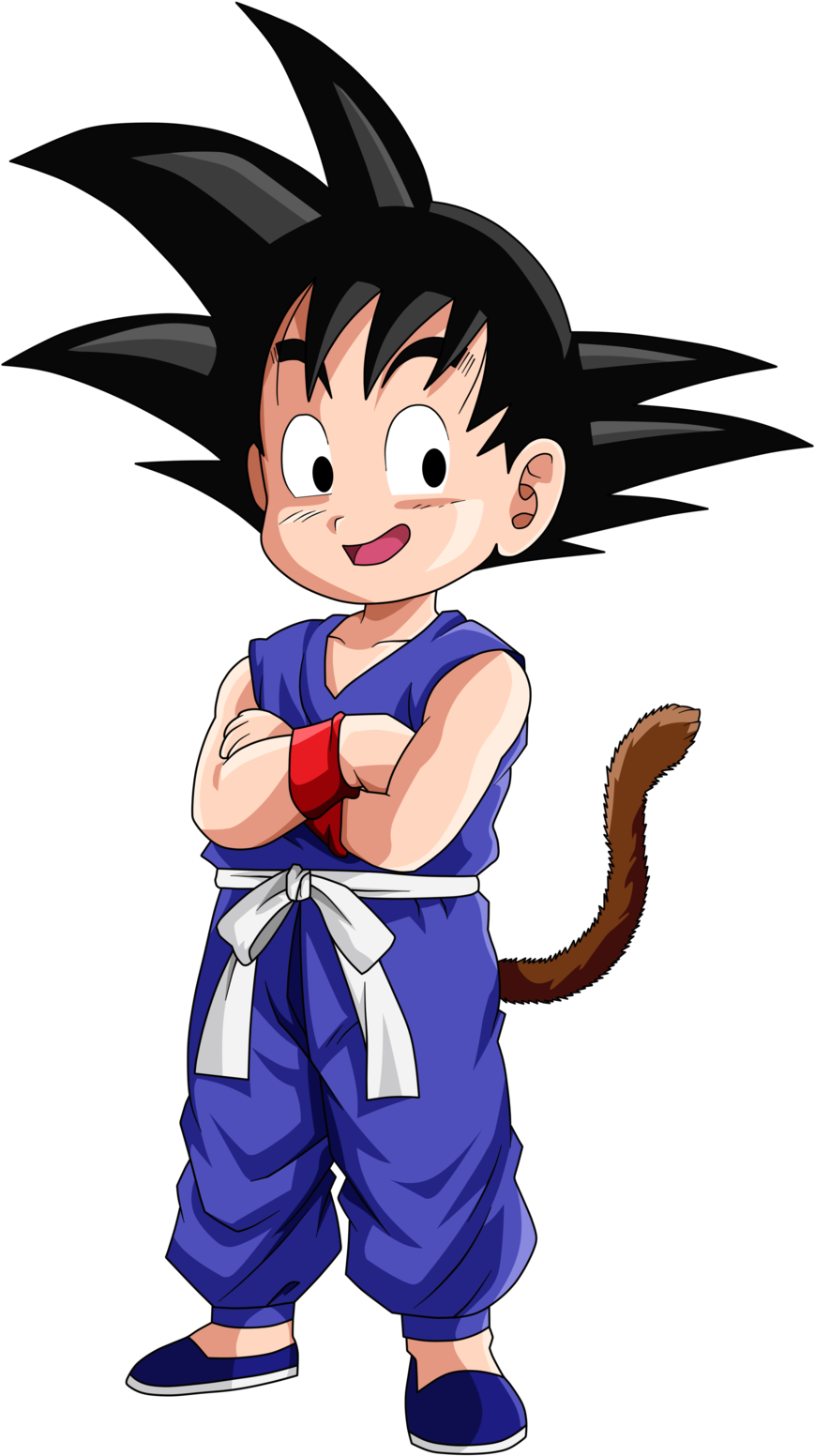 Kid Goku Confident Pose PNG image