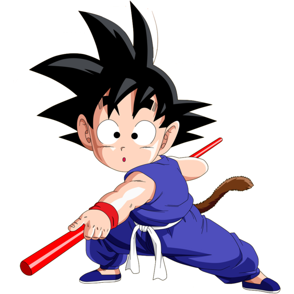 Kid Goku Readyfor Action PNG image