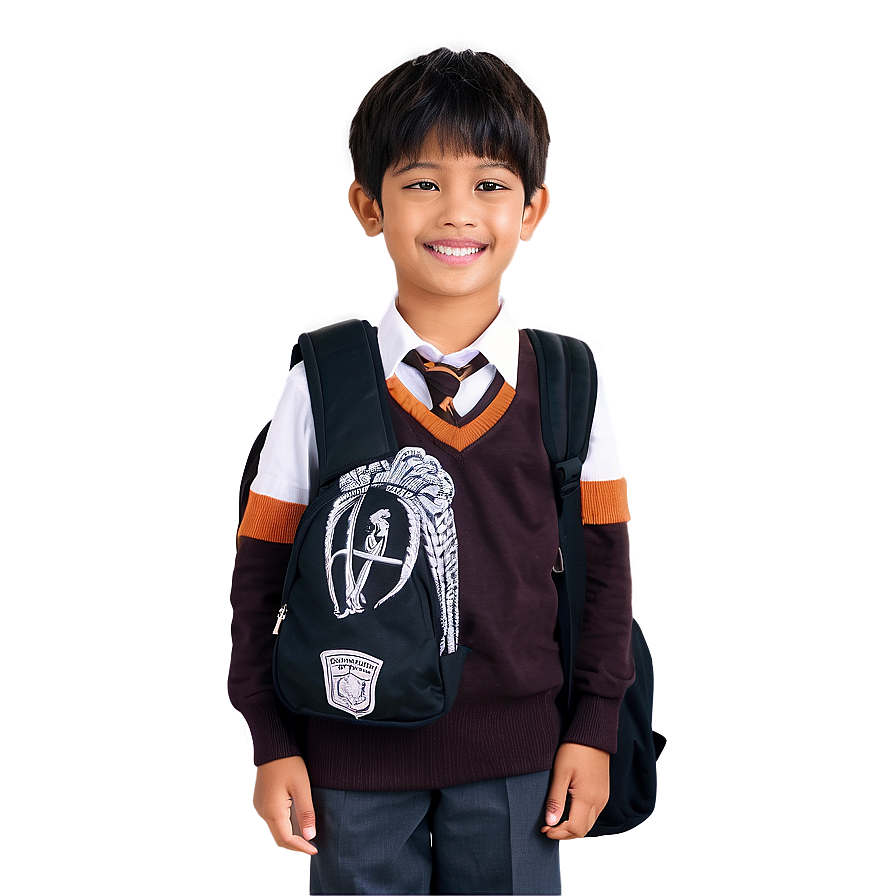 Kid In School Uniform Png 05242024 PNG image