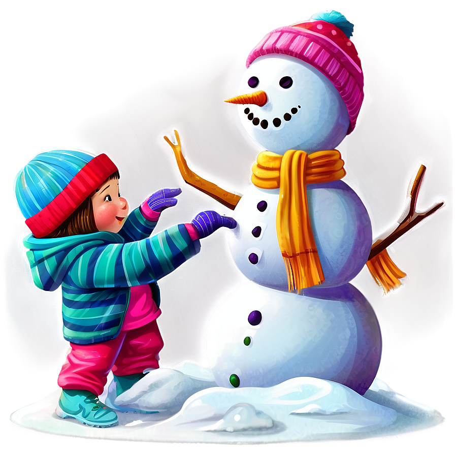 Kid Making Snowman Png 26 PNG image