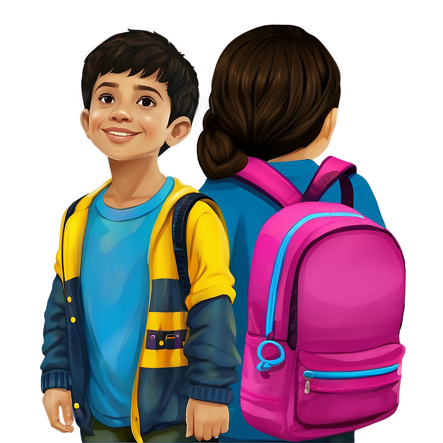 Kid With Book Bag Png Nox PNG image