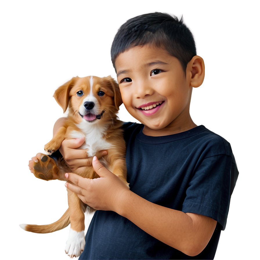 Kid With Puppy Png 05242024 PNG image