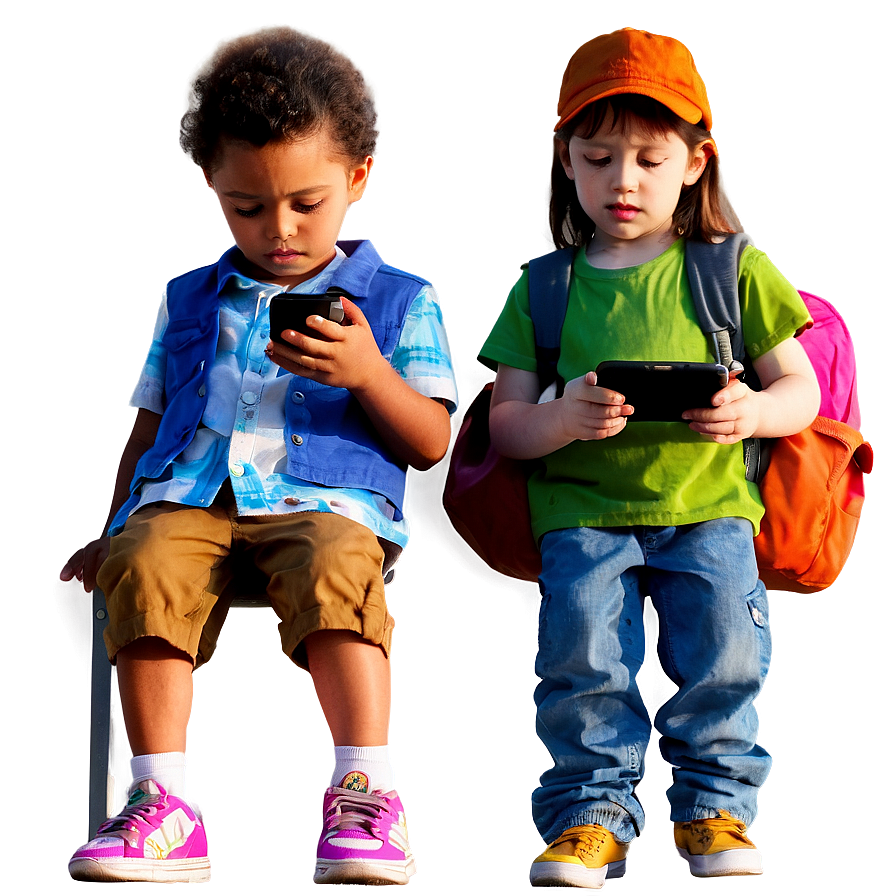 Kids And Smartphones Png Onm PNG image